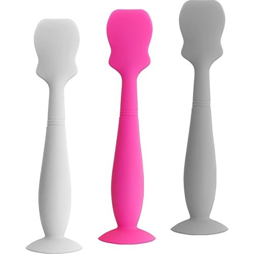 Diaper Cream Spatula Applicator for Baby Butt,3 Pack Baby Paste Spatula Diaper Cream Brush Large Size Soft Silicone Diaper Rash Cream Applicator (Blue,Grey,Pink)