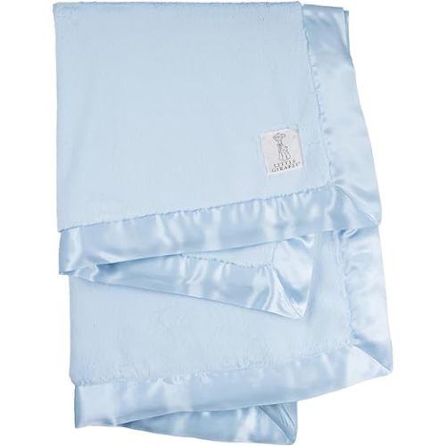 Little Giraffe Baby Blanket - Luxe Soft Blanket with Satin Trim - Baby Stroller Blanket - Newborn Baby Essentials & Baby Gifts - 29x35" - Blue