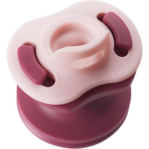 Tommee Tippee Limited Edition StayPut Pocket, Includes Ultra-Light StayPut Pacifier and Microwave Sterilizer Case, BPA-Free Silicone, 0-6 Months, Grape and Blush