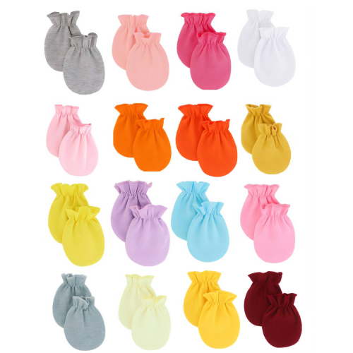 TELOLY 16 Pcs Baby Mittens,Machine Washable and Breathable Newborn Mittens,Prevents Self-Inflicted Scratches Baby Mittens for 0-6 Months,Style2