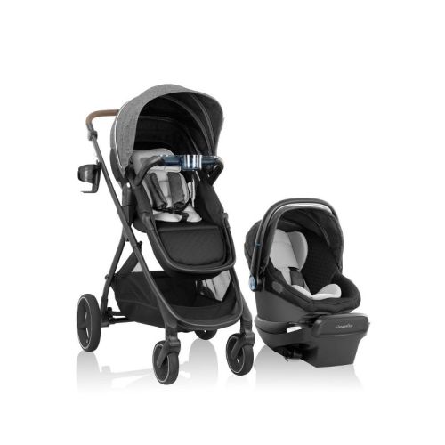 Evenflo Shyft Intuiti+ Travel System Featuring Revolve180 Litemax Nxt With Sensory Soothe - Travertine