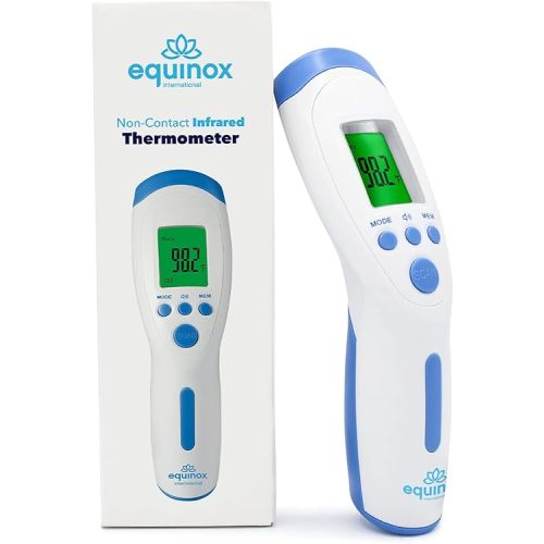 Equinox International, Digital Forehead Thermometer - Thermometer for Adults - No Touch Thermometer (Non Contact) - Body/Surface/Room Temperature Scanner � LCD Display Ideal for Whole Family & Babies