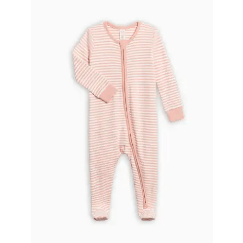 Peyton Zipper Sleeper- Ballet Stripe, NB