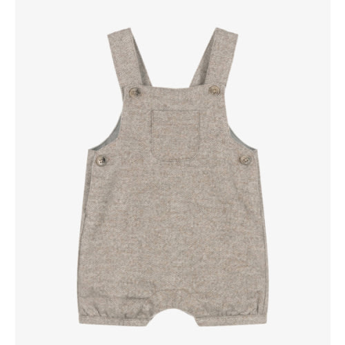 Tartine et Chocolat - Baby Boys Grey Cotton Dungaree Shorts | Childrensalon