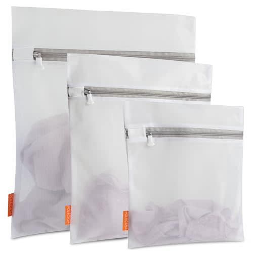 Polecasa Lead-free Premium Soft Fine Mesh Laundry Bags with Sturdy Zipper for Delicates - 3 Pack Durable Laundry Wash Bags - Protect Clothes in Washing Machine - 1 Large, 1 Medium, 1 Small