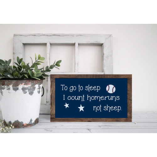 Baseball Themed Gift for Boys Bedroom, Baby Boy Nursey Decor, To Go To Sleep Homeruns Baseball Wood Sign, Nursery Wall Art, Boys Room Gift