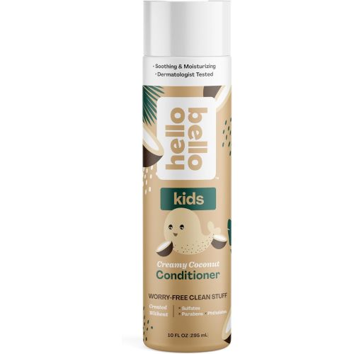 Hello Bello Kids Conditioner - Gentle Hypoallergenic Tear-Free Formula - Vegan and Cruelty-Free - Creamy Coconut Scented - 10 fl oz