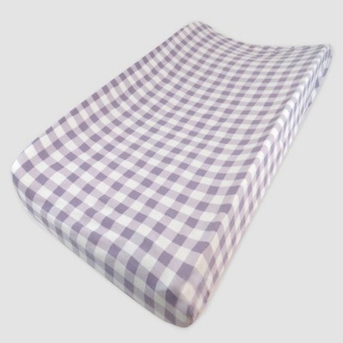 Honest Baby Organic Cotton Changing Pad Cover, Color: Painted Buffalo Check Purple