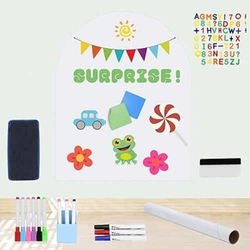 Magnetic Whiteboard Wall Arch Decal, 40"x32" Magnetic Arch Wall Decal for Kids,Peel and Stick,Repeatable Writing for Home, Schooling
