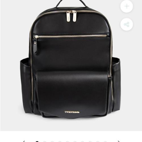 Peek-A-Boo Vegan Leather Diaper Bag Backpack 2.0 in Black