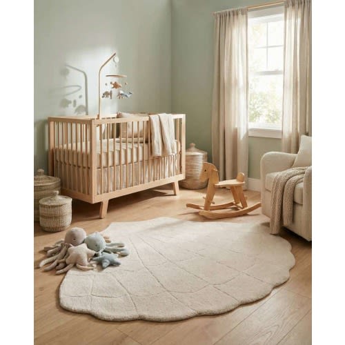 Ivory 4' 1 x 5' 3 Playtime Kids Wool Freeform Rug | Rugs.com