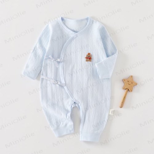 Baby Newborn Bear Patch Kimono Romper