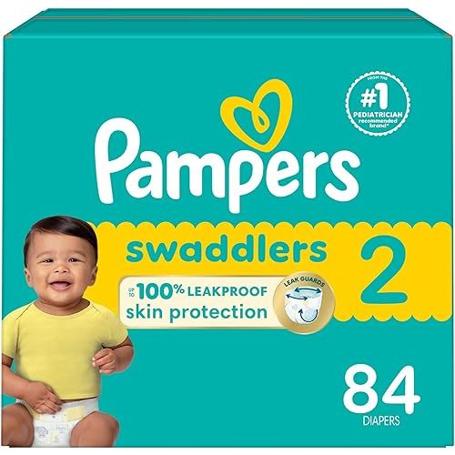 Pampers Baby Diapers - Swaddlers - Size 2, 84 Count, Ultra Absorbent Disposable Infant Diaper