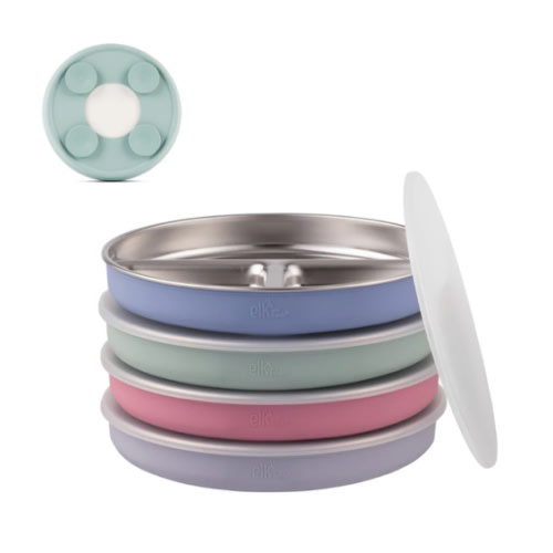 7.8" Stainless Steel Divided Plates with Suction Sleeve