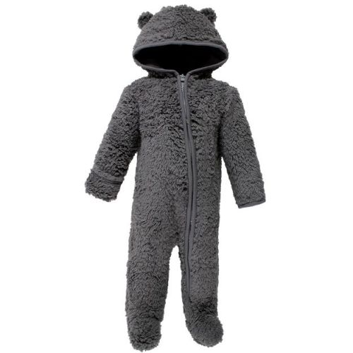Hudson Baby Faux Shearling Bunting 1pk, Charcoal, 0-3M