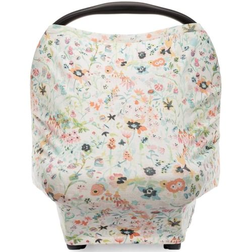 Parker Baby 4 in 1 Car Seat Cover for Girls - Stretchy Carseat Canopy, Nursing Cover, Grocery Cart Cover, High Chair Cover - Bloom