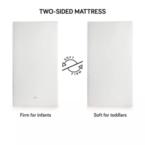 Babyletto Greenguard Gold Certified, Pure Core 2-Stage Crib Mattress with Hybrid Waterproof Cover