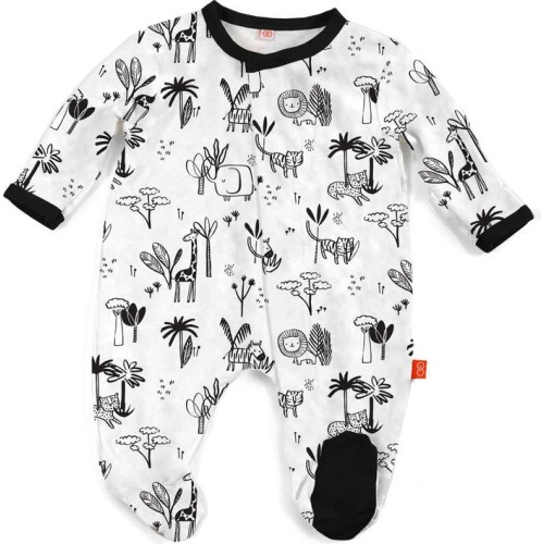 Baby Animal Safari Magnetic Footie, Newborn, Natural