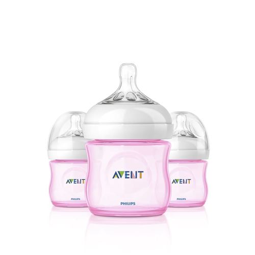 Philips AVENT Natural Bottle Set 3 Pack - 4oz (Girl)