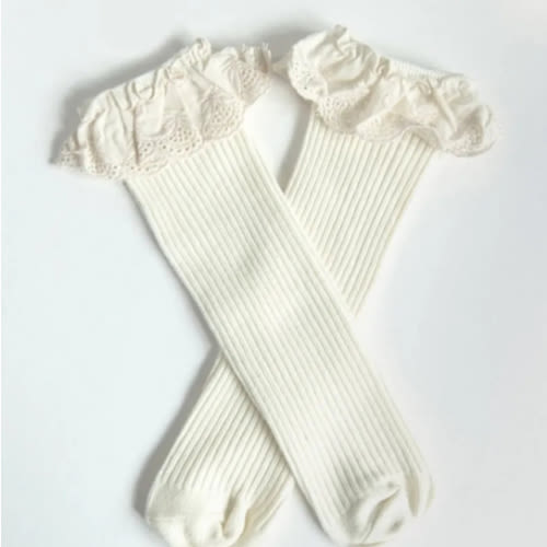 Lessie High Socks in Ivory | Reverie Threads