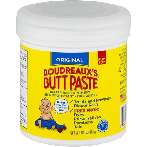Boudreaux's Butt Paste Original Diaper Rash Cream, Ointment for Baby, 16 oz. (Pack of 1)