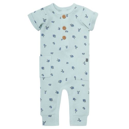 Modern Moments™ By Gerber Baby Girls' Short Sleeve Long Leg Romper, Light Sky Blueberry, 0-3 Months