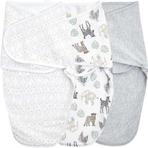 Aden + Anais™ Essentials Wrap Swaddles, 100% Cotton, Toile, Unisex, Newborn, 0-3 Months, 3-Pack