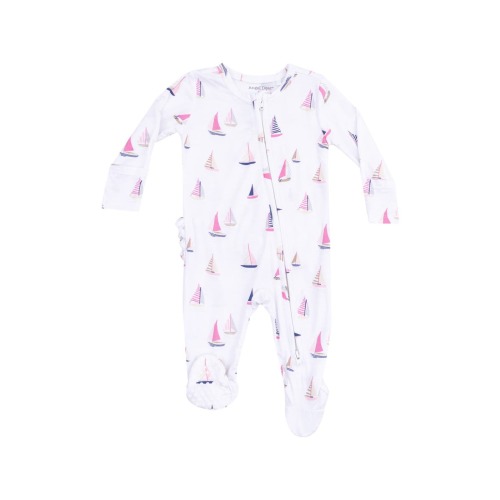 Sailboats Zip Footie, Newborn
