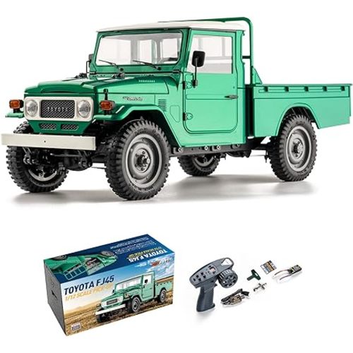 WOWRC FMS 1/12 Toyota FJ45 RC Crawler RTR, Official Authorized Pickup Truck with Two Speed Transmission, Remote Control Lighting System for Children, Beginners and Model Enthusiasts