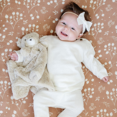 Saranoni Heirloom Cotton Knit Set - Cream, 0-3 M