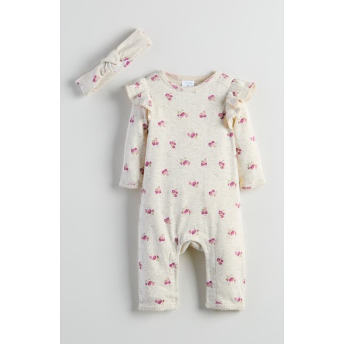 Pointelle Romper & Headband Set