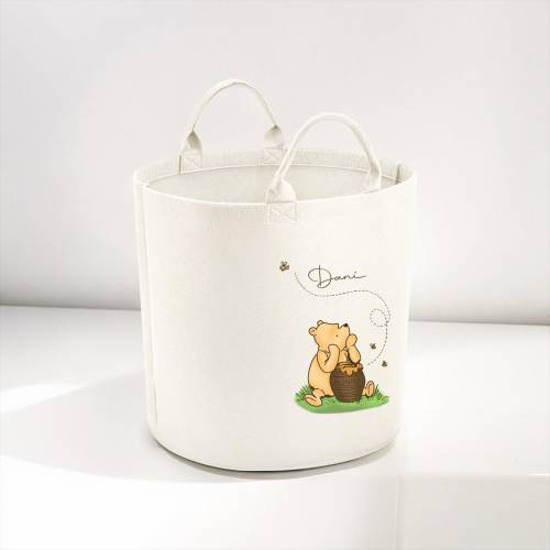 Personalised Winnie Storage , Classic Winnie the Pooh Toy tub, storage basket, Toy box, Baby shower gift, baby Nursery, blanket box