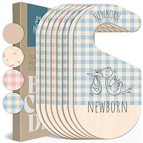 Baby Closet Dividers - Blue Baby Clothes Organizer for Nursery Decor, Storage & Organization - 8 Size Closet Dividers for Hanging Clothes, Gender Neutral Nursery Must Haves & Essentials