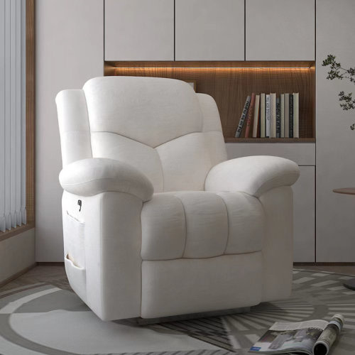 Louis Donné 29.13" Wide Modern Soft Lambswool Upholstered Soft Teddy Fabric Cloudy Lazy Power Electric Recliner Armchair with USB Port & Reviews | Wayfair