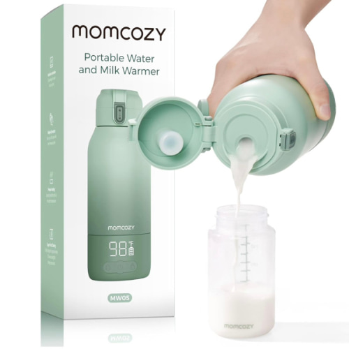 Momcozy Portable Milk Warmer for Travel – Dual Heating Modes for Breast Milk & Water, Portable Bottle Warmer with Fast Heating & Long Battery Life, 17 Ounces Large Capacity to Meet Your All-Day Needs