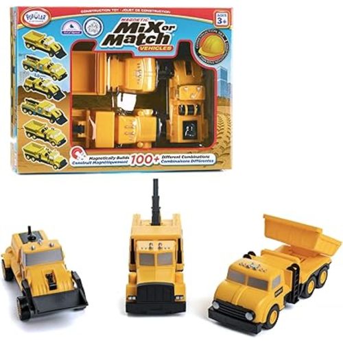 Popular Playthings Magnetic Mix or Match Construction Vehicles