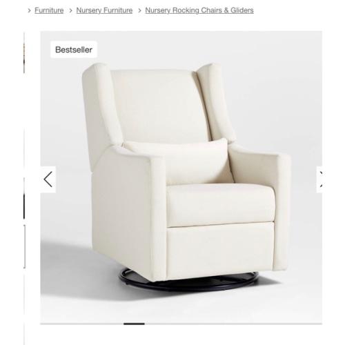 Babyletto Kiwi Cream Electronic Swivel Glider Power Recliner Nursery Chair