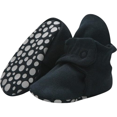Zutano Unisex Organic Cotton Baby Booties With Gripper Soles - 3 Months Infant - Black