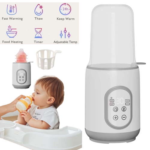 Baby Bottle Warmer, 8 in 1 Fast Milk Warmer with Timer/Accurate Temperature Control/Sterilize/Heat/Thaw/Keep 24H, Portable Bottle Warmer for Breastmilk & Formula, Heat Baby Food, Suit All Bottles