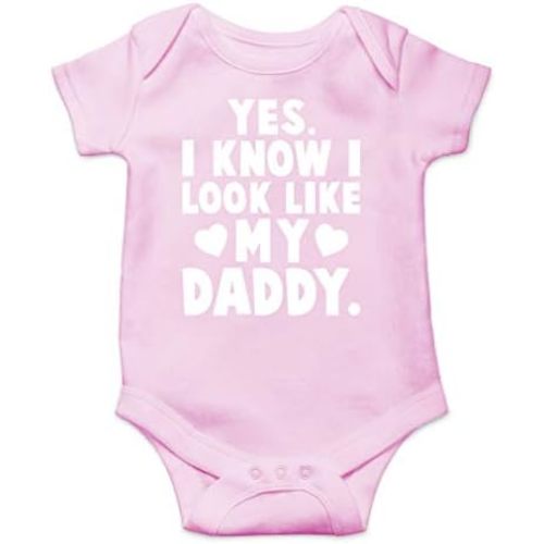 AW Fashions Yes. I Know I Look Like My Daddy Baby Bodysuit Funny Infant Outfit Newborn Girl Boy Clothes