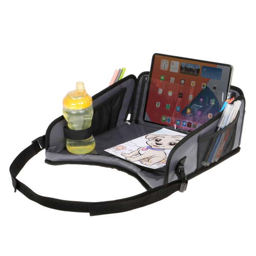 Dreambaby EZY-Tote Activity Travel Tray for Kids Car Seat - Tablet Holder, Activity and Snack Organizer, Cup Holder and 6 Storage Pockets, Portable Lap Tray for Toddlers and Big Kids, Car Accessories