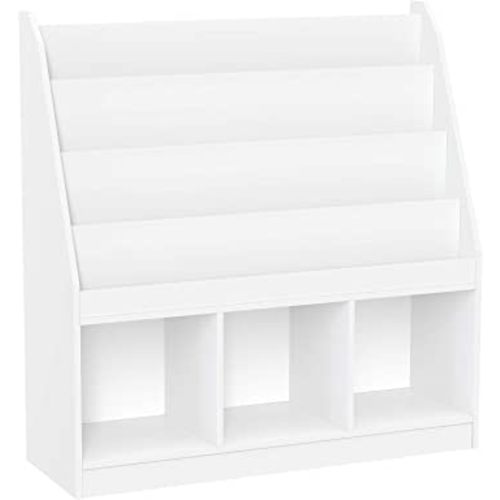 RiverRidge Kids 4 shelves Three Cubbies Bookrack, White