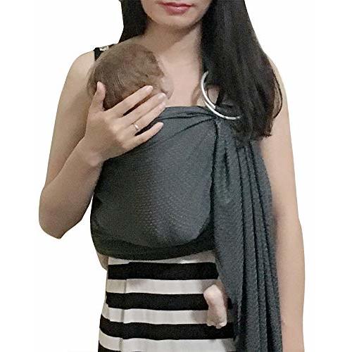 Vlokup Baby Water Ring Sling Carrier | Lightweight Breathable Mesh Baby Wrap for Infant, Newborn, Kids and Toddlers | Perfect for Summer, Swimming, Pool, Beach | Great for Dad Too Grey