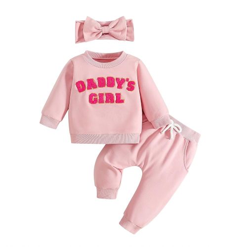 Baby Girl Sweatshirt Clothes Pants Set Joggers Toddler Fall Outfit Infant Sweatsuit