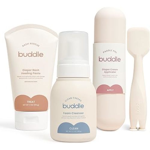 Clean Cheeks Foaming Cleanser + Rash Rescue Diaper Paste & Paddle Pal Applicator Bundle