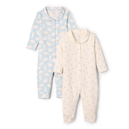 Amazon Essentials x Sofia Grainge Unisex Babies' Sleep and Play Bodysuit, Pack of 2