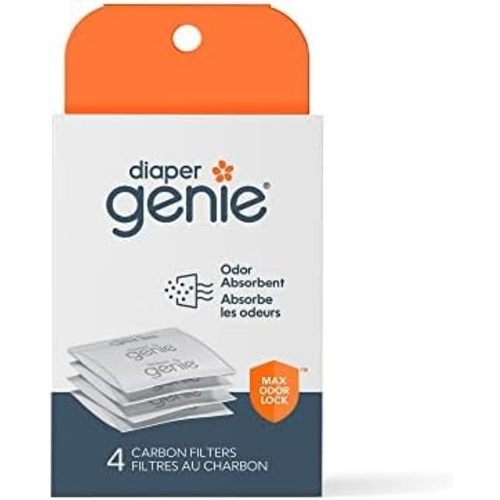 Diaper Genie Carbon Filter 4 Count Diaper Pail Odor Eliminator & Deodorizer | Compatible with the Genie Complete and Expressions Pail (Pack of 12)