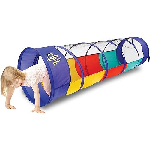 Kiddey Play Tunnel for Kids | Crawl Tunnels with See Through Sides | Outdoor & Indoor Multicolored Tent for Dogs, Toddlers, and Babies | Pop Up Baby Crawling Backyard Tunnel | Balls NOT Included