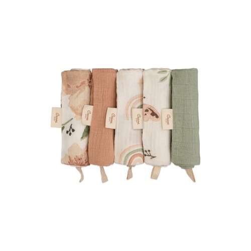 Parker 5-Pack Assorted Cotton Muslin Washcloths