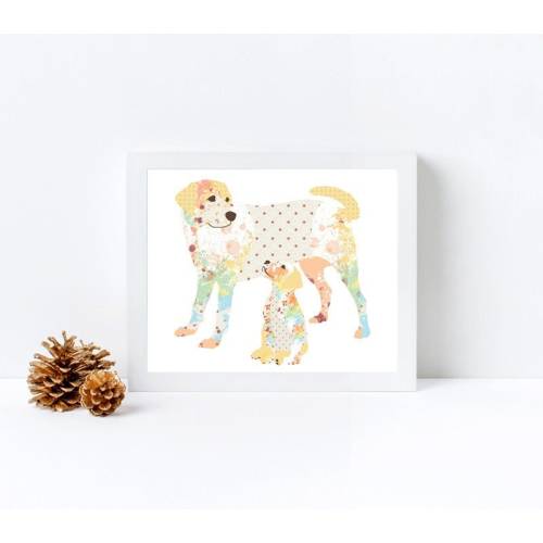 Dog Lover Nursery Art Print for Baby Boys Room - Yellow Lab Theme with Animal Wall Decor - Perfect Gift for Little Boys